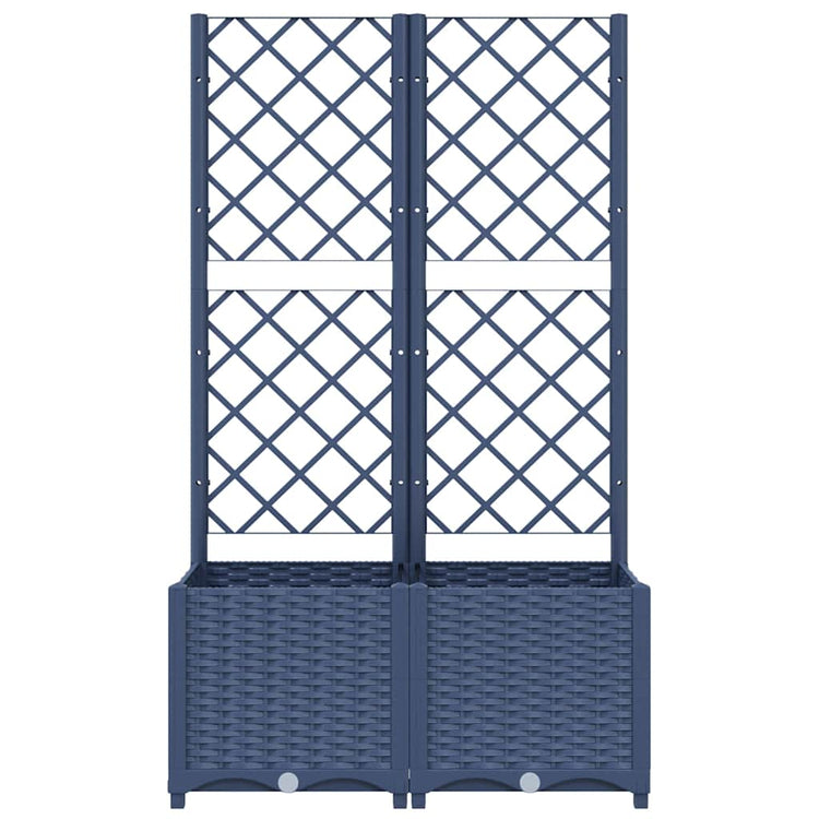 Vidaxl plantenbak met trellis blauwgrijs 80x40x136 cm pp