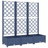 Vidaxl plantenbak met latwerk 120x40x121,5 cm polypropeen blauwgrijs