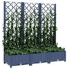 Vidaxl plantenbak met latwerk 120x40x121,5 cm polypropeen blauwgrijs