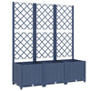 Vidaxl plantenbak met latwerk 120x40x136 cm polypropeen blauwgrijs