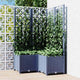 Vidaxl plantenbak met latwerk 80x80x136 cm polypropeen blauwgrijs