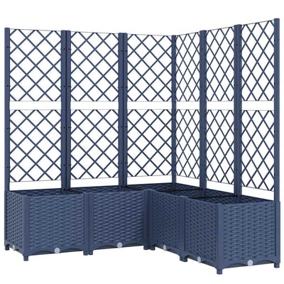 Vidaxl plantenbak met latwerk 120x120x136 cm polypropeen blauwgrijs