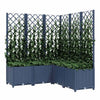 Vidaxl plantenbak met latwerk 120x120x136 cm polypropeen blauwgrijs