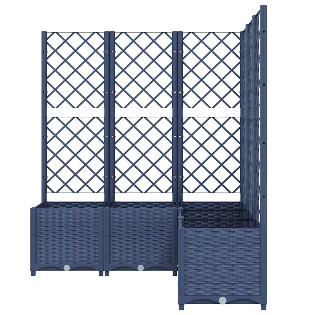 Vidaxl plantenbak met latwerk 120x120x136 cm polypropeen blauwgrijs