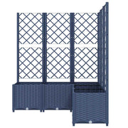 Vidaxl plantenbak met latwerk 120x120x136 cm polypropeen blauwgrijs - afbeelding 3