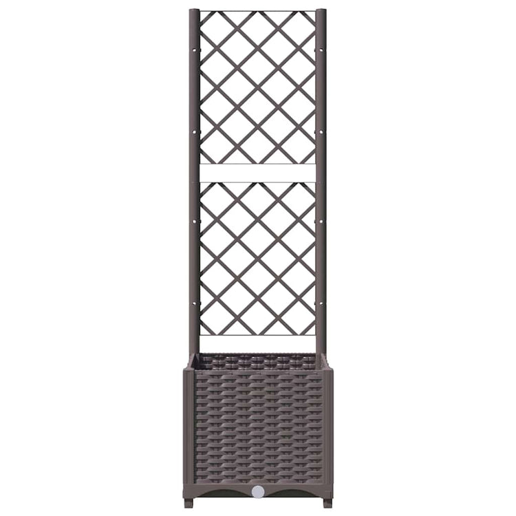 Vidaxl plantenbak met latwerk 40x40x136 cm polypropeen bruin