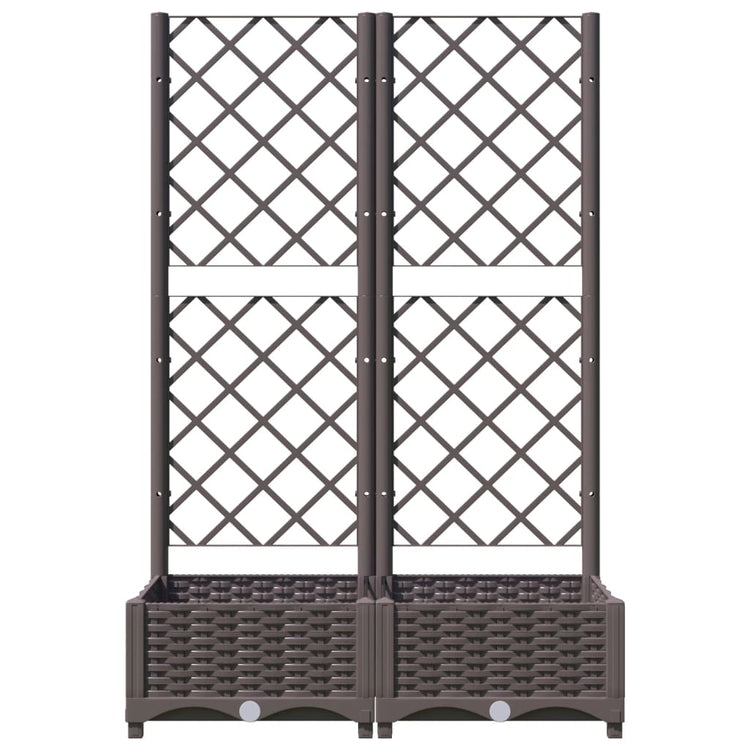 Vidaxl plantenbak met latwerk 80x40x121,5 cm polypropeen bruin
