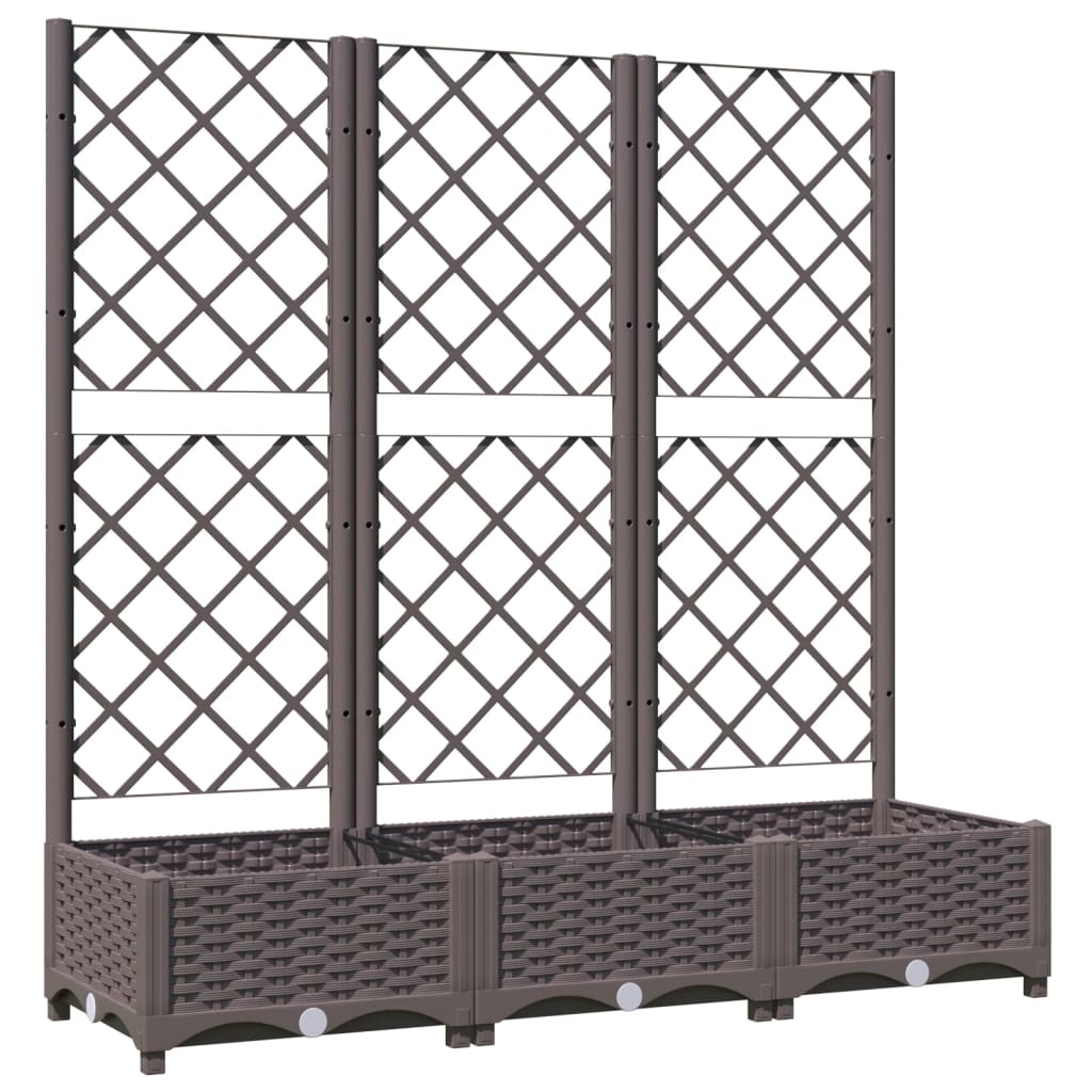 Vidaxl plantenbak met trellis bruin 120x40x121,5 cm pp