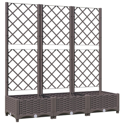 Vidaxl plantenbak met trellis bruin 120x40x121,5 cm pp