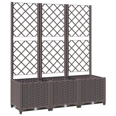 Vidaxl plantenbak met trellis bruin 120x40x136 cm pp