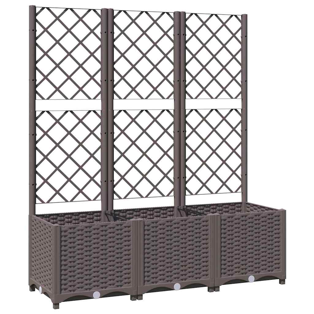 Vidaxl plantenbak met trellis bruin 120x40x136 cm pp