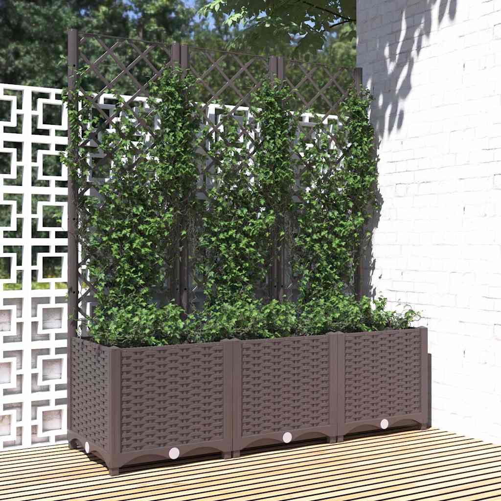 Vidaxl plantenbak met trellis bruin 120x40x136 cm pp