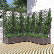 Vidaxl plantenbak met latwerk 120x120x121,5 cm polypropeen bruin - afbeelding 1