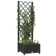 Vidaxl plantenbak met trellis zwart 40x40x121,5 cm pp - afbeelding 3