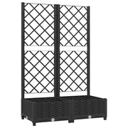 Vidaxl plantenbak met trellis zwart 80x40x121,5 cm pp - afbeelding 2