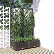 Vidaxl plantenbak met trellis zwart 80x40x121,5 cm pp - afbeelding 1