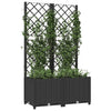 Vidaxl plantenbak met trellis zwart 80x40x136 cm pp