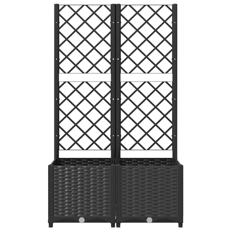 Vidaxl plantenbak met trellis zwart 80x40x136 cm pp