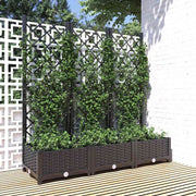 Vidaxl plantenbak met trellis zwart 120x40x121,5 cm pp - afbeelding 1