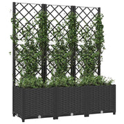 Vidaxl plantenbak met trellis zwart 120x40x136 cm pp - afbeelding 3