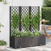 Vidaxl plantenbak met trellis zwart 120x40x136 cm pp - afbeelding 1