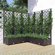 Vidaxl plantenbak met latwerk 120x120x121,5 cm polypropeen zwart - afbeelding 1