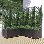 Vidaxl plantenbak met latwerk 120x120x136 cm polypropeen zwart - afbeelding 1