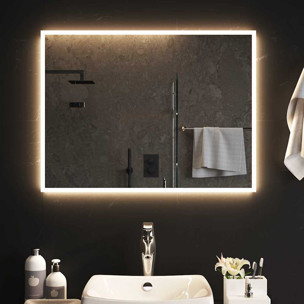 Vidaxl badkamerspiegel led 80x60 cm