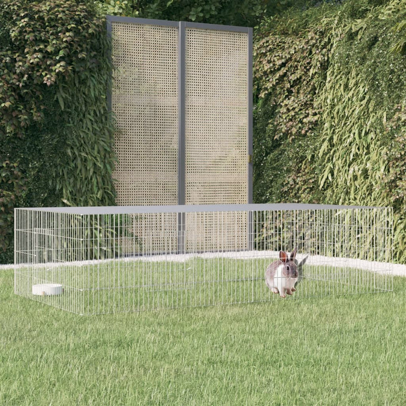 Vidaxl konijnenkooi met 2 panelen 220x110x55 cm gegalvaniseerd ijzer