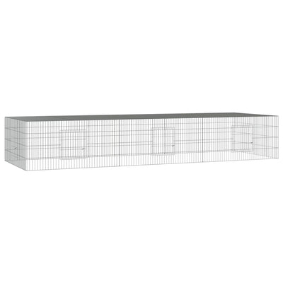 Vidaxl konijnenkooi met 3 panelen 325x109x54 cm gegalvaniseerd ijzer
