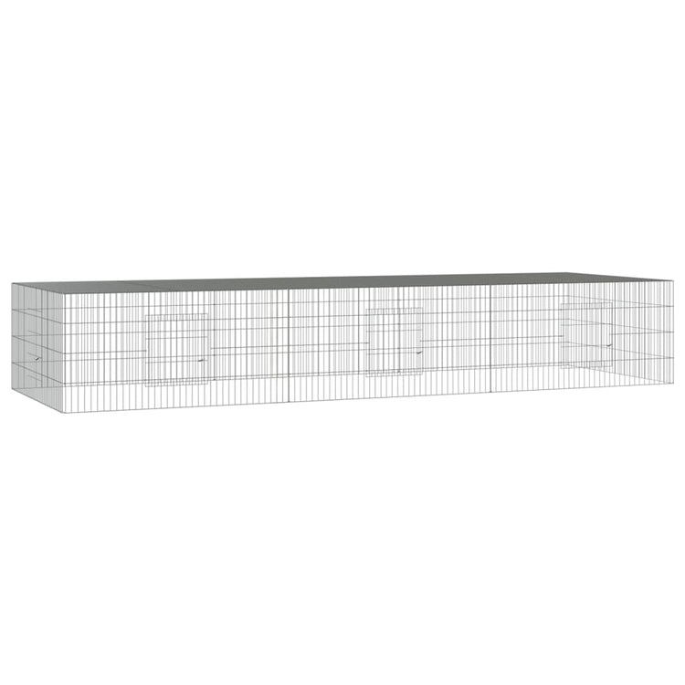 Vidaxl konijnenkooi met 3 panelen 325x109x54 cm gegalvaniseerd ijzer