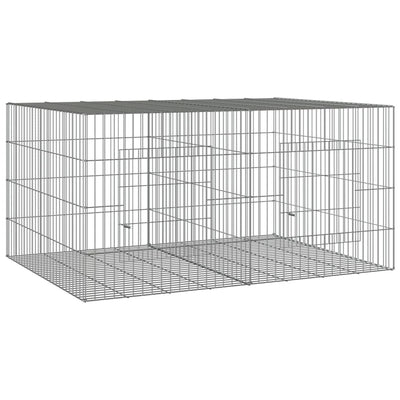 Vidaxl konijnenkooi met 2 panelen 110x79x54 cm gegalvaniseerd ijzer
