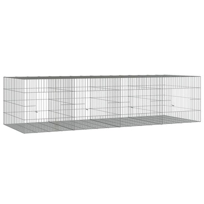 Vidaxl konijnenkooi met 4 panelen 217x79x54 cm gegalvaniseerd ijzer