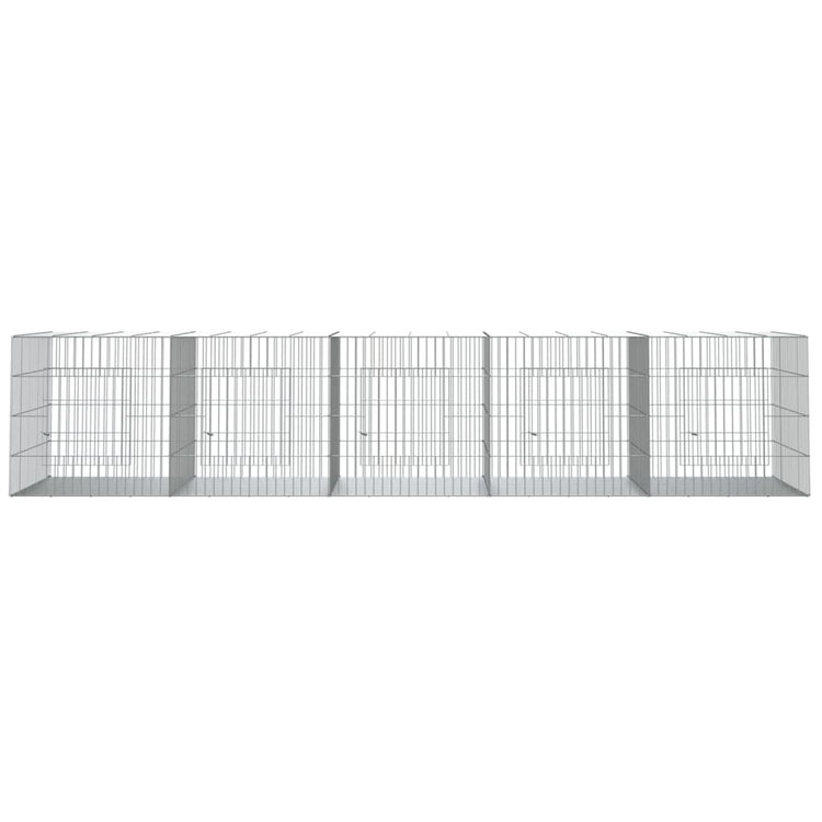 Vidaxl konijnenkooi met 5 panelen 273x79x54 cm gegalvaniseerd ijzer