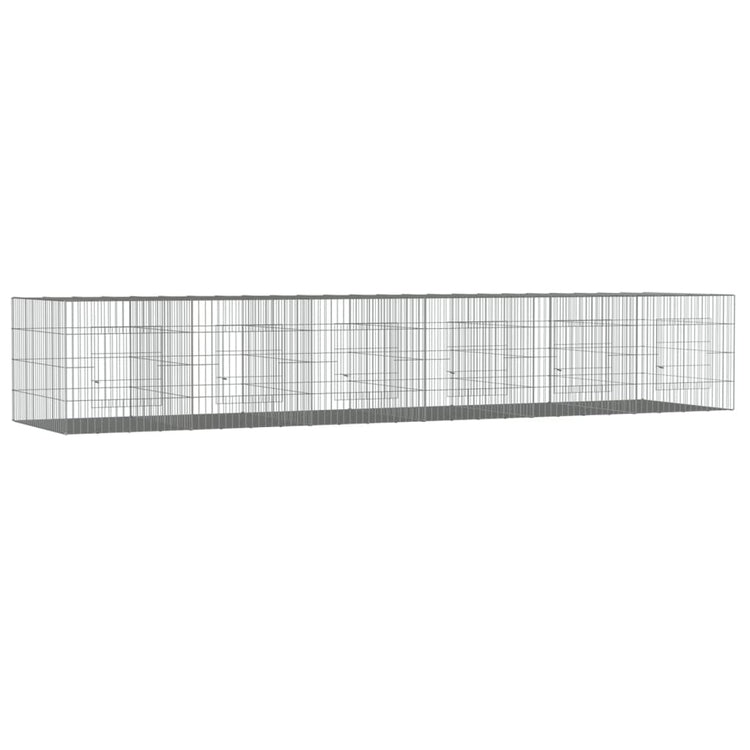 Vidaxl konijnenkooi met 6 panelen 327x79x54 cm gegalvaniseerd ijzer