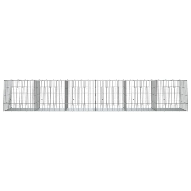 Vidaxl konijnenkooi met 6 panelen 327x79x54 cm gegalvaniseerd ijzer