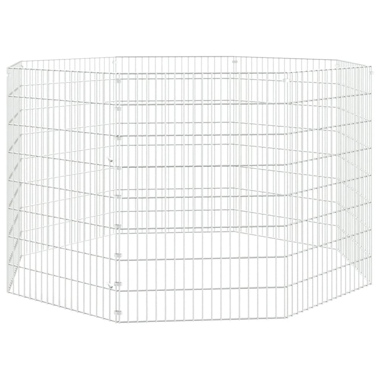 Vidaxl dierenverblijf 8 panelen 54x80 cm gegalvaniseerd ijzer