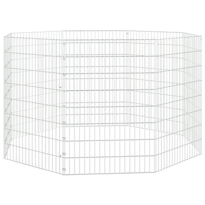 Vidaxl dierenverblijf 8 panelen 54x80 cm gegalvaniseerd ijzer