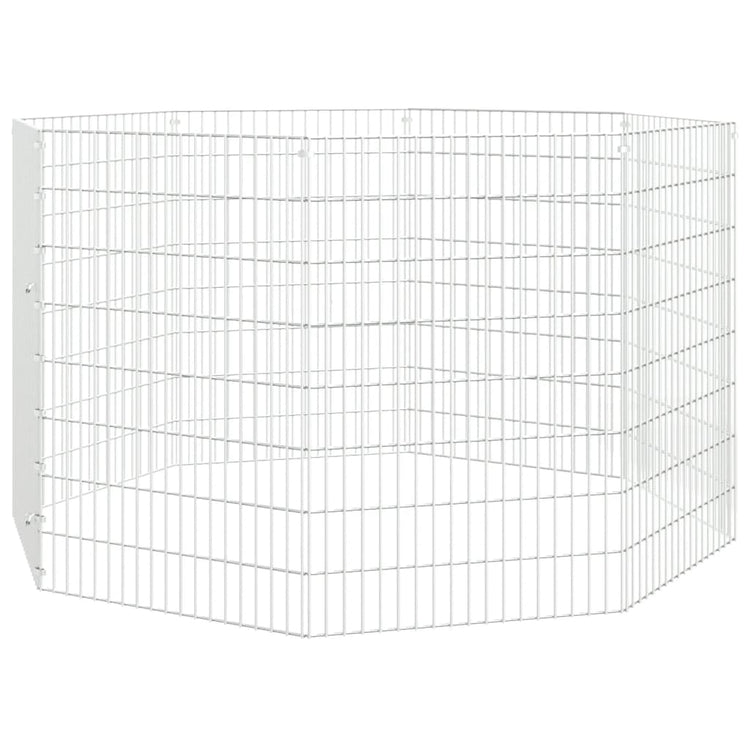 Vidaxl dierenverblijf 8 panelen 54x80 cm gegalvaniseerd ijzer