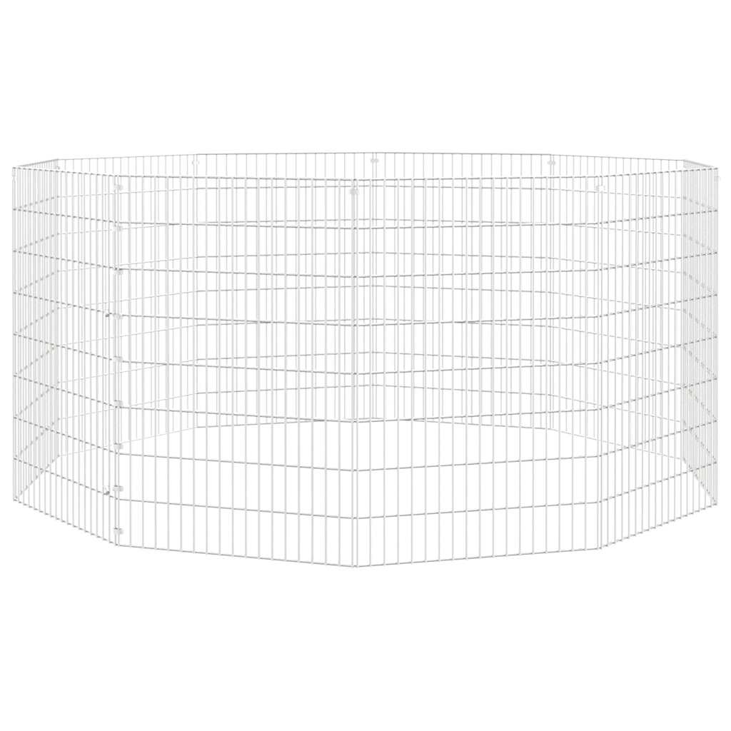 Vidaxl dierenverblijf 10 panelen 54x80 cm gegalvaniseerd ijzer