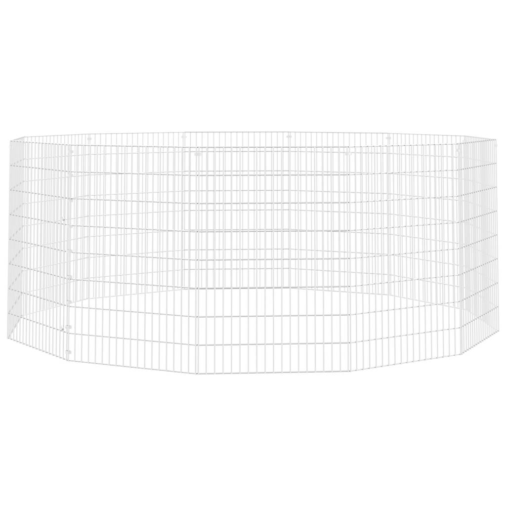 Vidaxl dierenverblijf 12 panelen 54x80 cm gegalvaniseerd ijzer