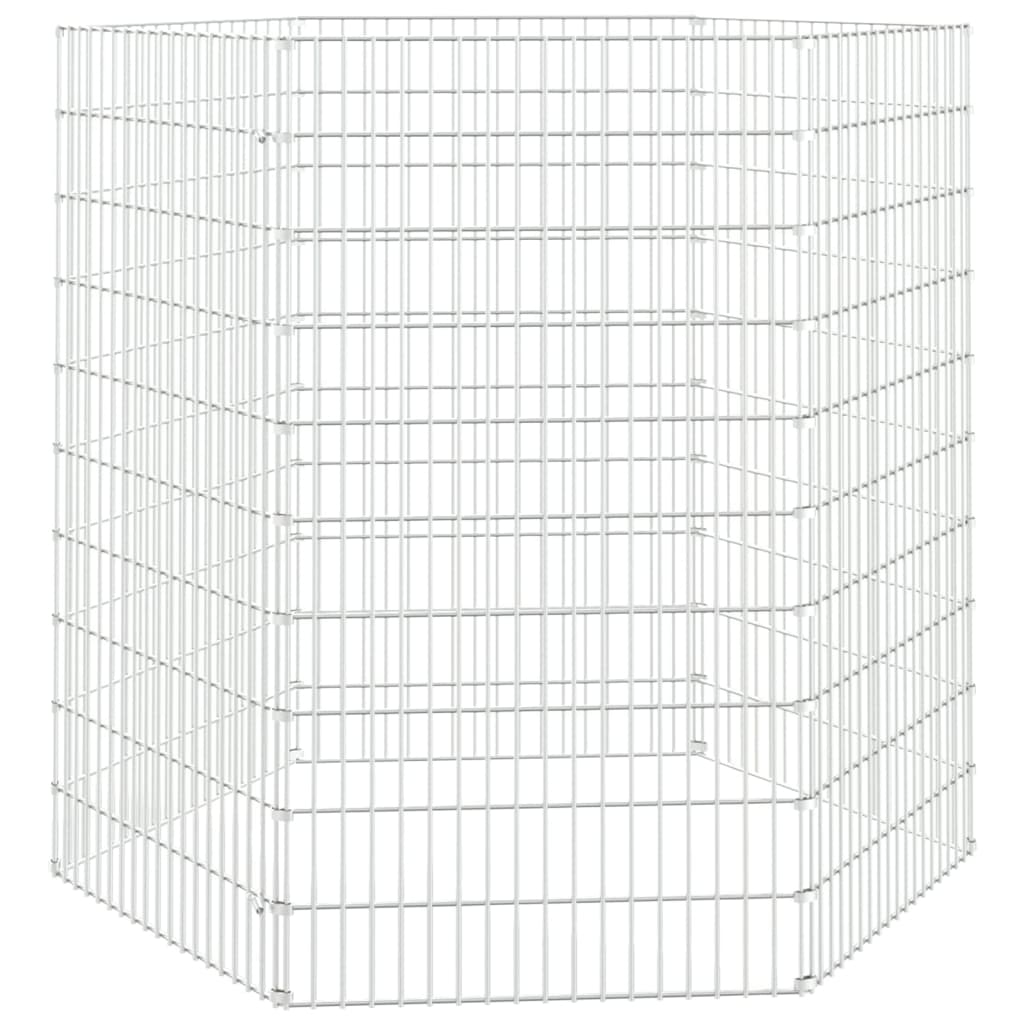 Vidaxl dierenverblijf 6 panelen 54x100 cm gegalvaniseerd ijzer