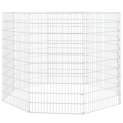VidaXL Dierenverblijf 8 panelen 54x100 cm gegalvaniseerd ijzer