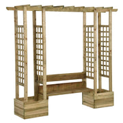 VidaXL Pergola met bank en plantenbakken geïmpregneerd grenenhout - afbeelding 2