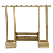 VidaXL Pergola met bank en plantenbakken geïmpregneerd grenenhout - afbeelding 3