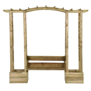 VidaXL Pergola met bank en plantenbakken geïmpregneerd grenenhout - afbeelding 3