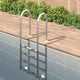 Vidaxl zwembadladder 54x38x184,5 cm 304 roestvrij staal