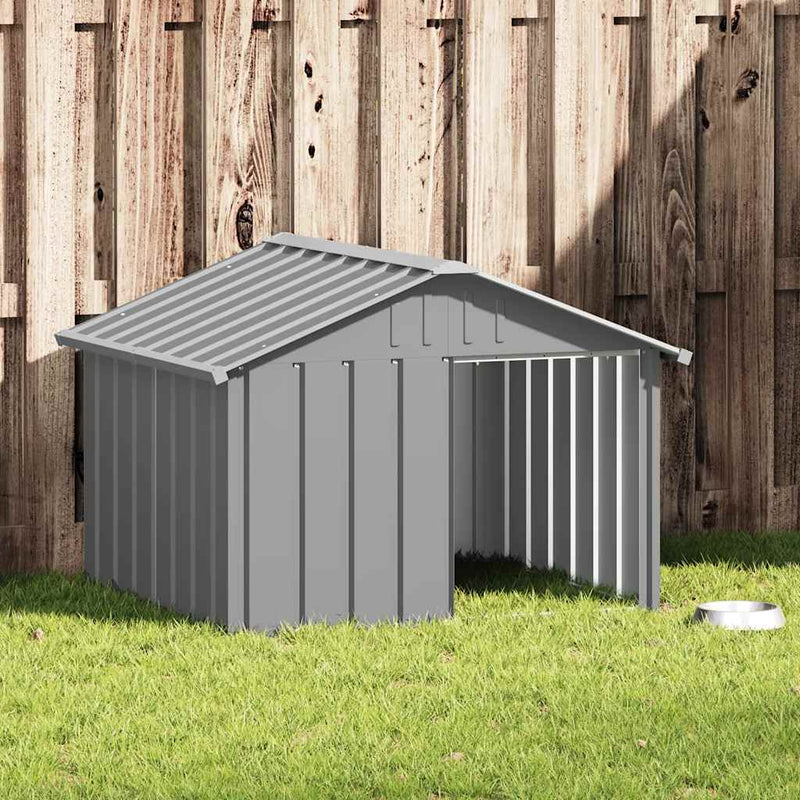 Vidaxl hondenhok 116,5x103x81,5 cm gegalvaniseerd staal grijs