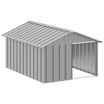 Vidaxl hondenhok 116,5x153x81,5 cm gegalvaniseerd staal grijs