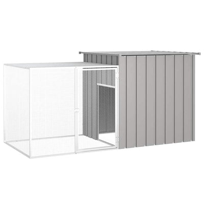 Vidaxl kippenhok 200x91x100 cm gegalvaniseerd staal grijs